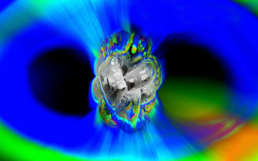 silver egg in front of blue background